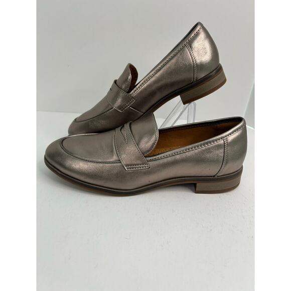 Clarks women's trish rose gold metallic comfort loafers size 9 - Picture 1 of 10